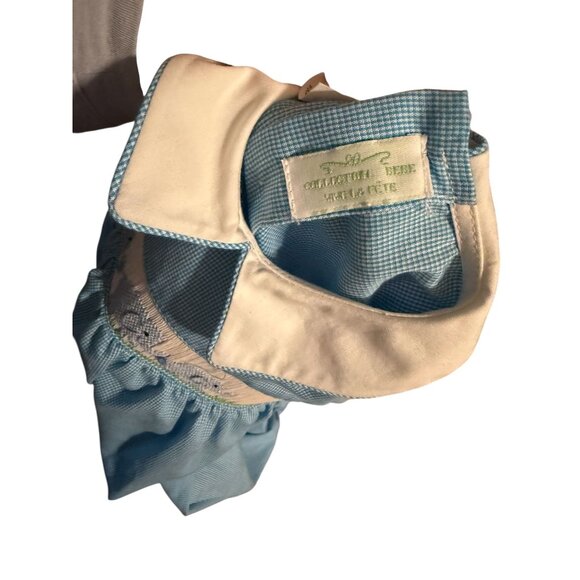 Collection Vive La Fete Baby Blue Long-Sleeve Smocked bubble Gown With Elephant - Picture 6 of 7